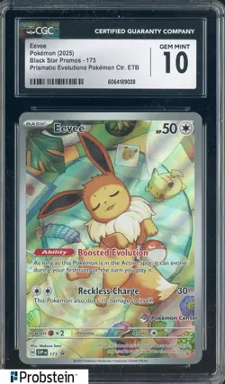 2025 Pokemon Black Star Promos 173 Eevee Prismatic Evolutions CGC 10 GEM MINT - Image 1