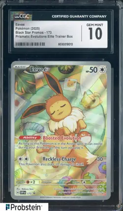2025 Pokemon Black Star Promos 173 Eevee Prismatic Evolutions CGC 10 GEM MINT - Image 1
