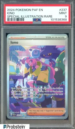 2024 Pokemon PAF EN Special Ilustration Rare #237 Iono PSA 9 MINT - Image 1