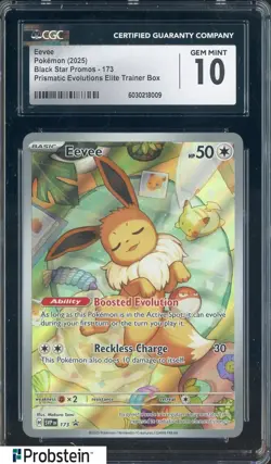 2025 Pokemon Black Star Promos 173 Eevee Prismatic Evolutions CGC 10 GEM MINT - Image 1
