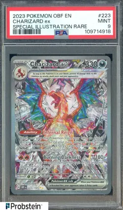 2023 Pokemon OBF EN Special llustration Rare #223 Charizard Ex PSA 9 MINT - Image 1