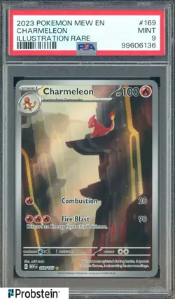 2023 Pokemon Mew EN Illustration Rare #169 Charmeleon PSA 9 MINT - Image 1