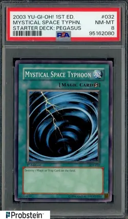2003 Yu-Gi-Oh! 1st Edition SDP #032 Mystical Space Typhoon PSA 8 NM-MT - Image 1