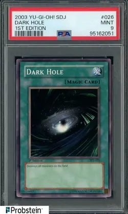 2003 Yu-Gi-Oh! 1st Edition SDJ #026 Dark Hole PSA 9 MINT - Image 1