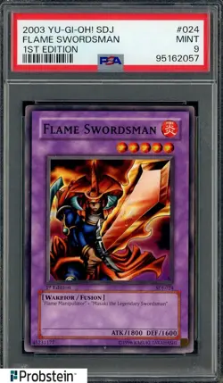 2003 Yu-Gi-Oh! 1st Edition SDJ #024 Flame Swordsman PSA 9 MINT - Image 1