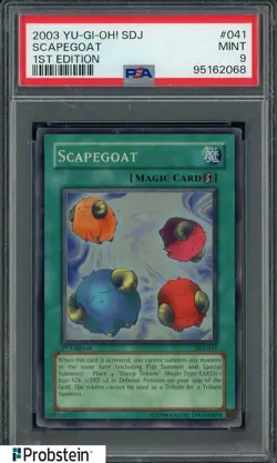 2003 Yu-Gi-Oh! 1st Edition SDJ #041 Scapegoat PSA 9 MINT - Image 1