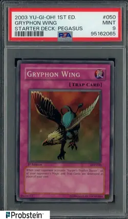 2003 Yu-Gi-Oh! 1st Edition SDP #050 Gryphon Wing PSA 9 MINT - Image 1