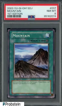 2003 Yu-Gi-Oh! 1st Edition SDJ #037 Mountain PSA 8 NM-MT - Image 1