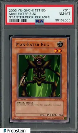 2003 Yu-Gi-Oh! 1st Edition SDP #015 Man-Eater Bug PSA 8 NM-MT - Image 1