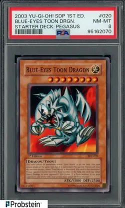 2003 Yu-Gi-Oh! 1st Edition SDP #020 Blue Eyes Toon Dragon PSA 8 NM-MT - Image 1