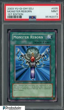 2003 Yu-Gi-Oh! 1st Edition SDJ #035 Monster Reborn PSA 9 MINT - Image 1