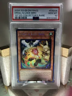 2024 Yugioh Psa 10 Droll & Lock Bird Alt Art 1st Ed Collector Rare Ra02-En006 - Image 2