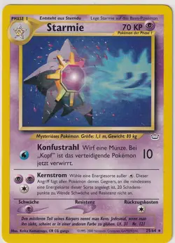 Pokemon Card Trading Card Game Neo Revelation No 25/64 Starmie German - Image 1