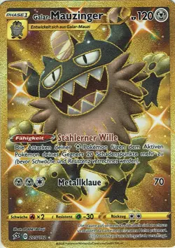 Pokemon Card SWSH02 Clash Of The Rebels No. 205/192 Galar-Mauzinger - Image 1