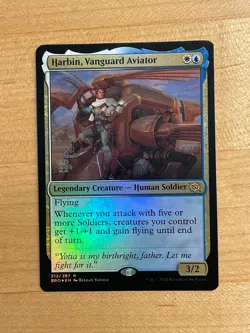 MTG NM Harbin, Vanguard Aviator Prerelease Foil [The Brothers' War] - Image 1