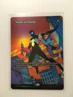 MTG Winds of Change Full Art Borderless Foil NM 0030 Marvel Spider-Man Magic - Image 1