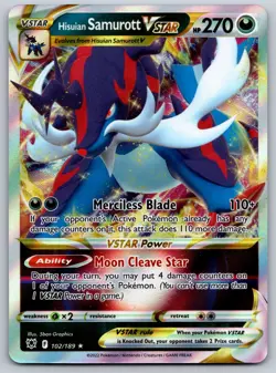 Hisuian Samurott VSTAR 102/189 SWSH10: Astral Radiance NM Pokemon Card TCG - Image 1