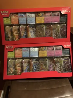 2 Pokemon TCG Prismatic Evolutions Costco 8 Mini-Tin Bundle W/ Promo Cards New - Image 1