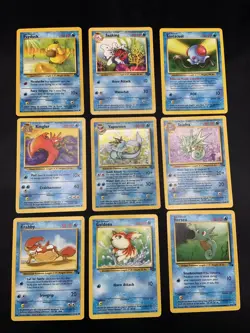 Vintage Pokemon Card Lot Rare Holo Vaporeon 12/64 1999 WOTC Jungle, Fossil LP/HP - Image 1