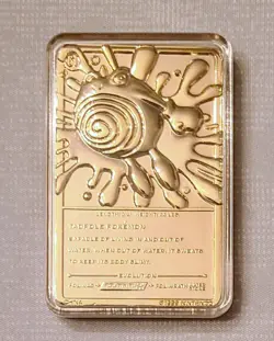Pokemon POLIWHIRL 1999 Burger King 23k Gold Plated Card #61 Pokeball NEAR MINT - Image 3