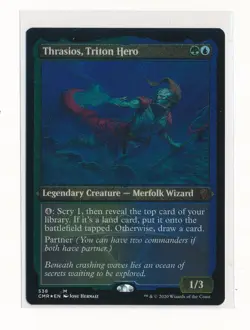 THRASIOS TRITON HERO FOIL ETCHED 538 COMMANDER LEGENDS 2020 MAGIC THE GATHERING - Image 1