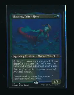 THRASIOS TRITON HERO FOIL ETCHED 538 COMMANDER LEGENDS 2020 MAGIC THE GATHERING - Image 2