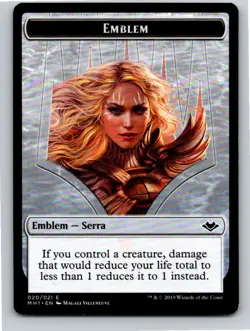 Magic Gathering Serra the Benevolent Emblem Shapeshifter Token Modern Horizons - Image 1