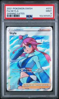 2021 POKEMON SWORD & SHIELD SHINING FATES #072 FULL ART/SKYLA PSA 9 - Image 1