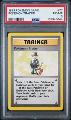 1999 Pokemon Game #77 Pokemon Trader PSA 6 EX-MT!! - Image 1