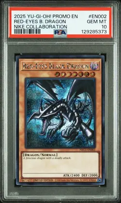 PSA 10 Yugioh Red-Eyes Black Dragon Nike Worlds Promo NKC1-EN002 Collaboration - Image 1