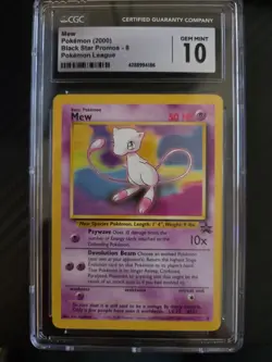 CGC 10 Mew 8 Black Star Promo Pokemon League 2000 Pokemon Card - Image 1