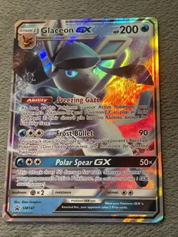 Glaceon GX SM147 Black Star Promo Full Art Holo Pokemon Card Near Mint - Image 2