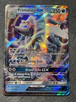 Primarina GX 42/149 Sun & Moon Full Art Rare Holo Pokemon Card 2017 - Image 1