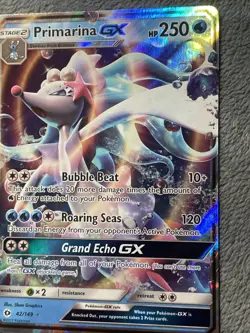Primarina GX 42/149 Sun & Moon Full Art Rare Holo Pokemon Card 2017 - Image 4