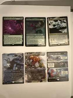 MTG Marvel's Spider-Man Lot Of 6 Cards, UC, M, Rare’s, And x3 Foils - Image 1