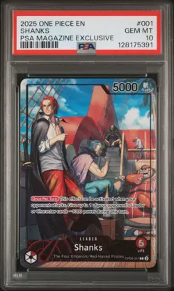 ☠ One Piece Shanks Leader Promo Card PSA Magazine Exclusive, OP09-001 PSA 10 💎 - Image 1