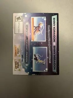 Shiny Koraidon & Miraidon Pokemon Scarlet Violet Code Card - Gamestop - Image 1