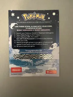 Shiny Koraidon & Miraidon Pokemon Scarlet Violet Code Card - Gamestop - Image 2