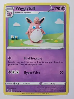 Wigglytuff 111/264 NM/M Asako Ito Crocheted Art Fusion Strike Pokemon Card Unpla - Image 1