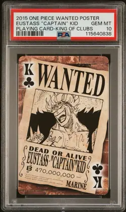 2015 ONE PIECE WANTED POSTER PLAYING CARDS EUSTASS "CAPTAIN" KID PSA 10 - Image 1