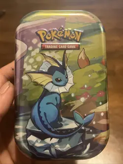 Pokemon TCG Scarlet And Violet Prismatic Evolutions Vaporeon Mini Tin Sealed New - Image 1