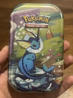 Pokemon TCG Scarlet And Violet Prismatic Evolutions Vaporeon Mini Tin Sealed New - Image 4