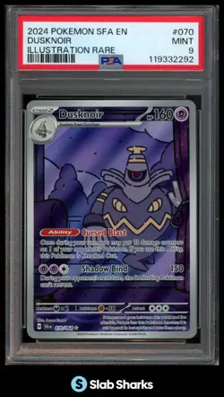 2024 POKEMON SHROUDED FABLE - SFA EN #070/064 DUSKNOIR ILLUSTRATION RARE PSA 9 - Image 1