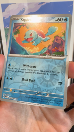 Squirtle - 007/165 - Pokemon Center Exclusive Promo - Reverse Holo - NM/M - Image 2