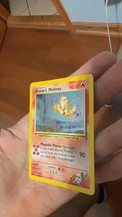 *swirl* Pokemon TCG Gym Heroes Holo Blaine’s Moltres 1/132 Rare NM+ Near Mint - Image 4