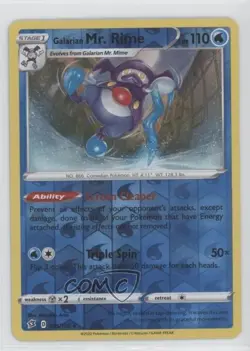 Galarian Mr Rime Reverse Foil Pokemon Sword & Shield Rebel Clash #038 - Image 1