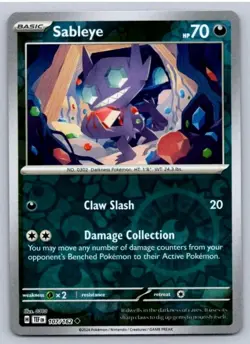 Pokemon TCG Temporal Forces Reverse Holo Sableye 107/162 Uncommon - Image 1