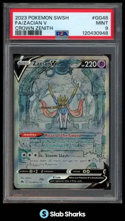 2023 POKEMON SWORD & SHIELD CROWN ZENITH ZACIAN V FULL ART ULTRA RARE PSA 9 - Image 1