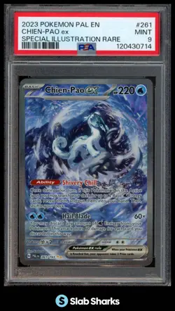 2023 POKEMON PAL EN #261/193 CHIEN-PAO EX SPECIAL ILLUSTRATION RARE PSA 9 - Image 1