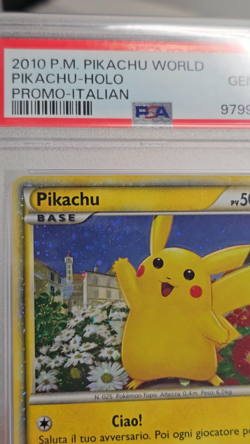 Pikachu Pokemon 2010 Holo PW Pikachu World Promo Italian PSA 10 w/Swirl - Image 2